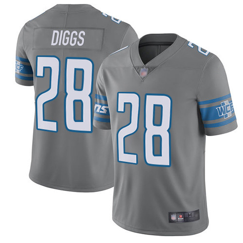 Detroit Lions Limited Steel Youth Quandre Diggs Jersey NFL Football #28 Rush Vapor Untouchable->youth nfl jersey->Youth Jersey